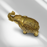 brass elephant artwork, brass elephant idol, elephant symbol, brass handicraft, home decor elephant UAE, brass collectible of elephant, handmade brass elephant, brass craft elephant UAE,
