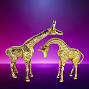 Brass Giraffe Figurine UAE /
 Embossed Brass Giraffe Decor / 
Gold Antique Finish Giraffe Statue / Handmade Brass Giraffe India / Handcrafted Giraffe Sculpture UAE /