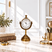 Brass Nautical Table Watch UAE, Handmade Maritime Table Clock, Vintage Brass Table Watch Middle East, Nautical Theme Brass Desk Watch.
