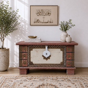 natural wood rustic finish storage chest, real wood brass work storage chest, long lasting wood storage chest, premium wood storage chest, classic handmade storage chest, 
