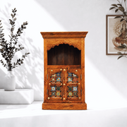 pooja mandir for hotels, hindu temple for luxury shops, handmade wooden pooja mandir, handcrafted hindu temple, handcrafted sheesham wood mandir, 