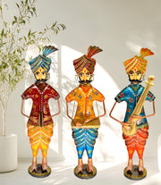 Rajasthani musician decor set
Iron metal musician showpiece set
Handcrafted Indian musician statue
