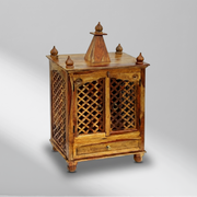 wooden prayer altar cabinet Abu Dhabi, Hindu worship temple cabinet UAE, wooden pooja shelf cabinet Dubai, premium spiritual furniture UAE, home temple for villas Dubai, 

