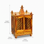 premium design worship cabinet UAE, luxury sheesham wood mandir Dubai, stylish wooden pooja ghar UAE, wooden prayer altar cabinet Abu Dhabi, Hindu worship temple cabinet UAE, wooden pooja shelf cabinet Dubai, 