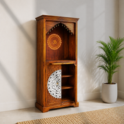 religious furniture cabinet UAE, wooden prayer shrine Dubai, temple storage cabinet with shelve, luxury wooden mandir for villas, spiritual display cabinet UAE, home worship unit solid wood, 