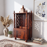 solid wood pooja mandir, solid wood home temple, solid wood hindu temple, sheesham wood mandir, sheesham wood pooja mandir, 