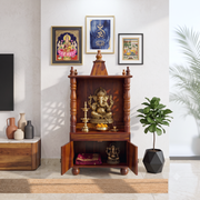 mandapam, devghar, dev mandir, worship cabinet, shrine cabinet, puja unit, pooja cupboard, wooden shrine, temple cabinet with storage, solid wood mandir, 