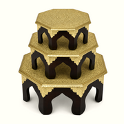 Wooden pooja mandir stand Middle East,Solid wood pooja stand UAE,Traditional pooja chowki UAE,Wooden pooja table for home UAE, wooden bajot UAE, 